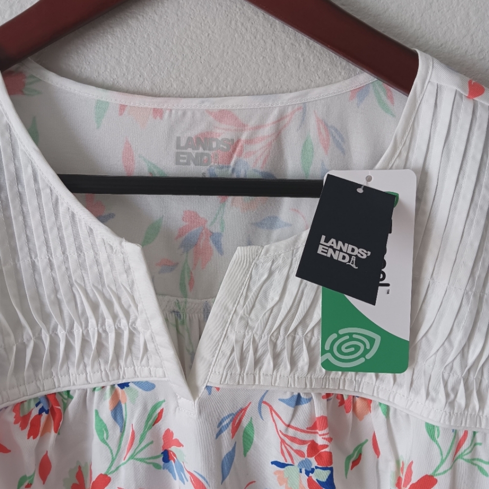 NWT Lands End flutter sleeve cotton top size S - Picture 4 of 4